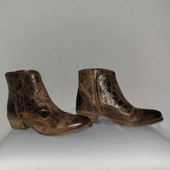 DIBATrue Leather Ankle Boots Distressed Brown Size 6.5 - Picture 5 of 10